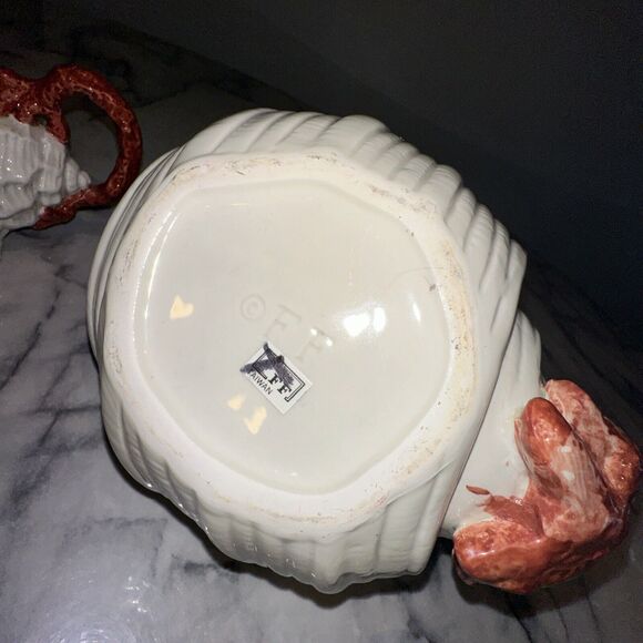 Fitz & Floyd Vintage 1989 Oceana Conch Shell Teapot W/lid & Seahell Creamer SET - Picture 6 of 16